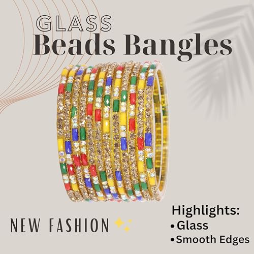 Stylish Green Glass Bangle Bracelet 2.8 Size