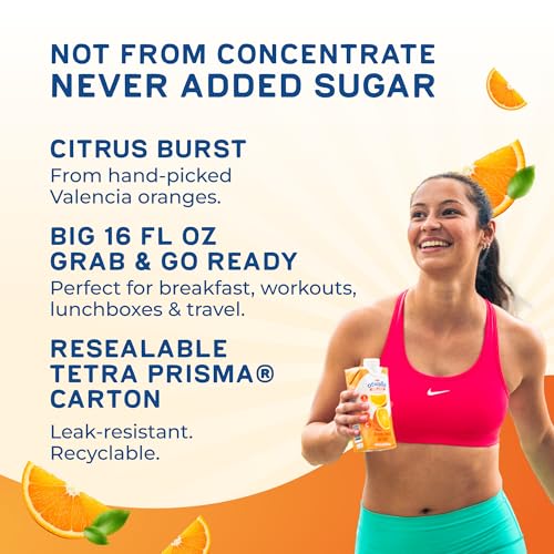 Image of Odwalla 100% Pure Orange Juice No Pulp - Hand-Picked OJ Juice - Vitamin C - No Sugar Added, No Artificial Ingredients, No Preservatives - 16 fl oz (12 Pack)