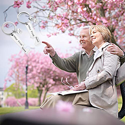 Cnymany 2 Pcs New Home Keychains, Our First Home Housewarming Gift New House Decoration Jewelry Key Rings For New House Owner Wife Husband Lover #TOP3