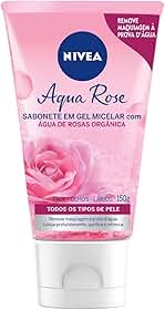 NIVEA Sabonete Facial em Gel Aqua Rose 150ml, Limpeza Profunda, Remove Maquiagem, Purifica e Refresca, Água de Rosas Orgânica, Todas as Peles