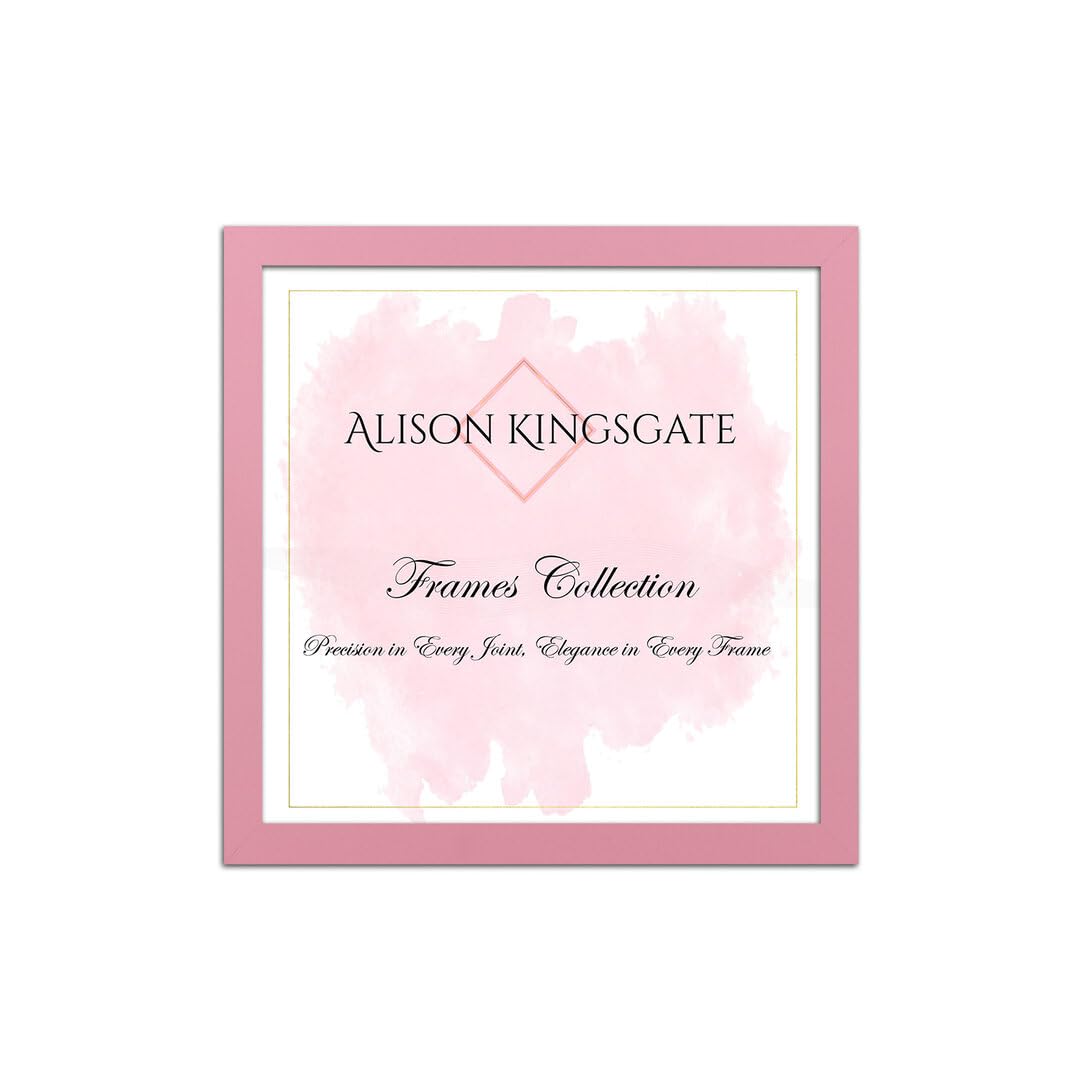 Alison Kingsgate Sleek 13X13 Picture Frame - Engineered Wood with Shatterproof Perspex Front -Perfect for Photos, Posters, Certificates -Suitable for Wall Mount or Tabletop Display - Pink — image 1