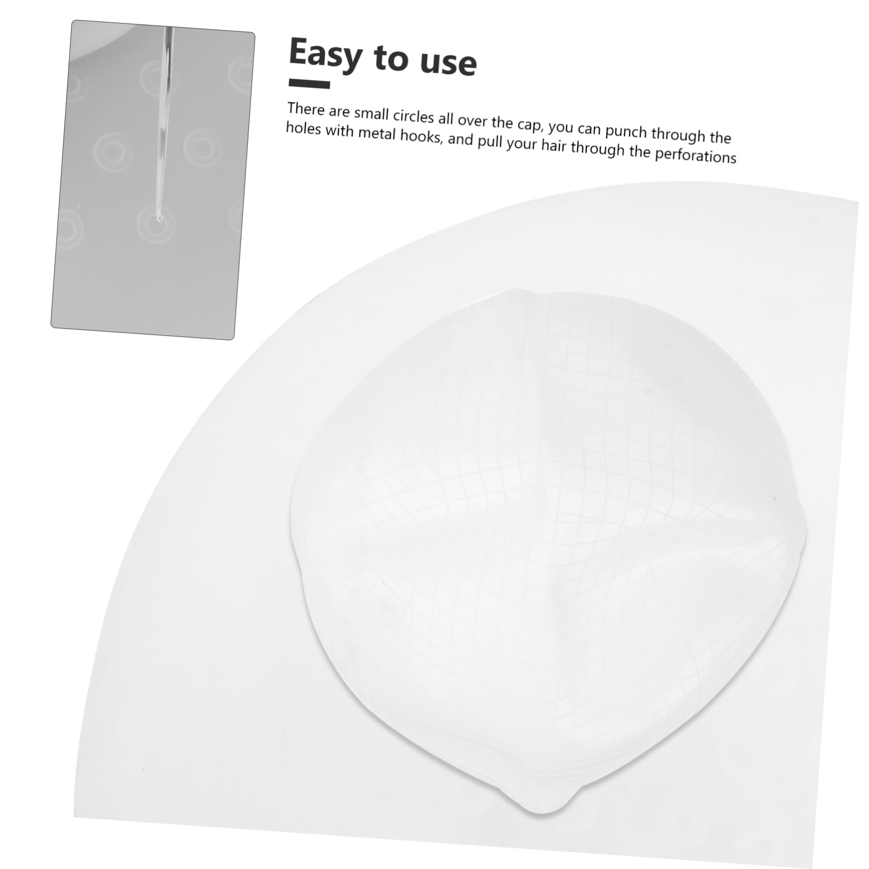 Baluue Hair Highlights Needle Thickened Silicone Hair Dyeing Tool Styling Cap for Easy Coloring