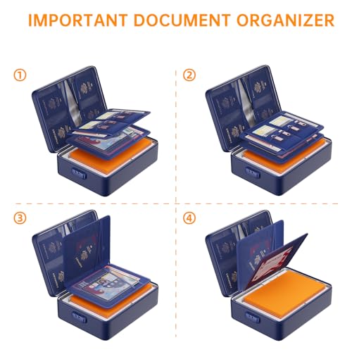 Image of DocSafe 5200F Fireproof Document Organizer Box with Lock, Blue (Soft)