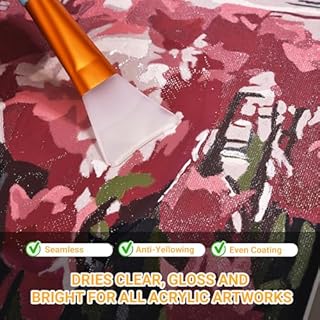 SEVENWELL Gloss Varnish for Acrylic Painting, Paint by Numbers Sealer, Non-Yellowing Anti-Crazing for Artwork, Air Dry Clay Glaze, Acrylic Paint Sealer, for Pro & Hobby Artists