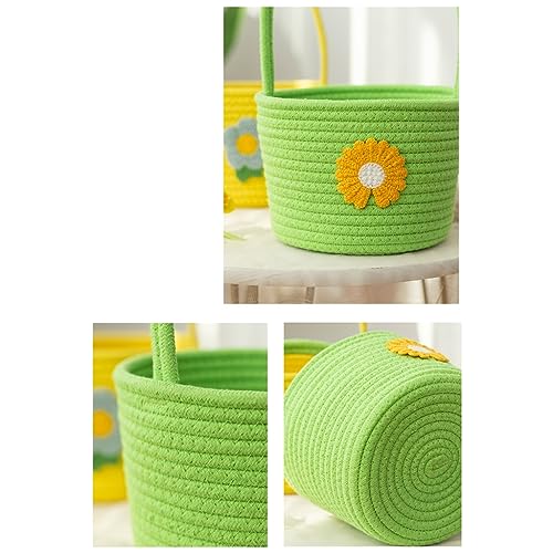 Cesta de almacenamiento tejida de cuerda de algodón para objetos pequeños 3