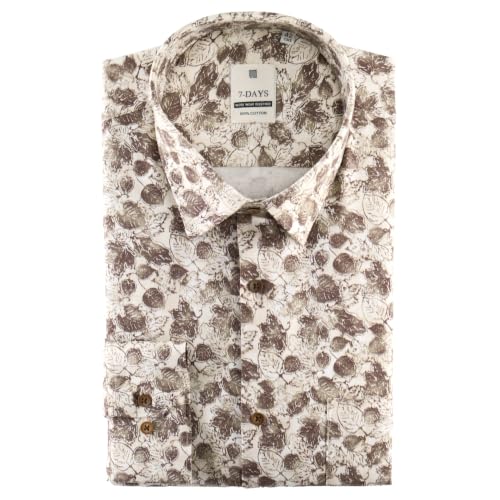 Image of 7-DAYS Men's Premium Formal Printed Shirt - 100% Cotton, Regular Fit, Full Sleeves, with Pocket - Stylish for Special Occasions.