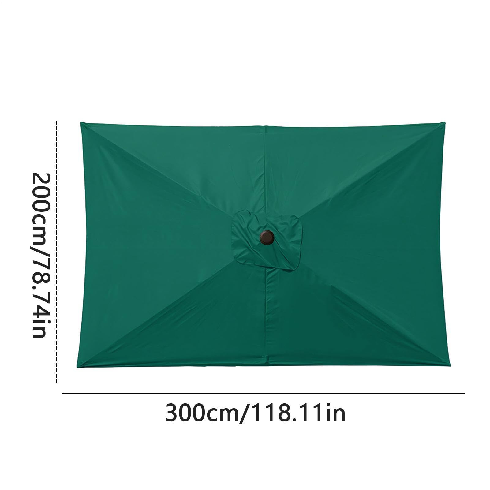 Ombrellone Sostitutivo da Giardino Copertura Rettangolare Impermeabile | 200x300cm Tessuto per Ombrellone da Giardino per Spiaggia, Piscina, Terrazzo, Balcone, Prato, Mercato, Copertura per