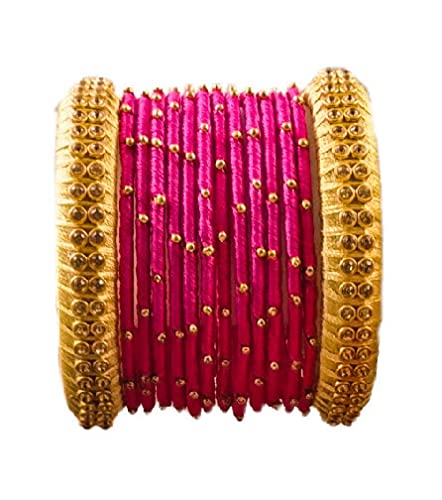 Yaalz Silk Thread Metal Heavy Festival Wear Designer Bangle Set Chuda In Multiple Colors (B093JNNY18) Amazon Price History, Amazon Price Tracker