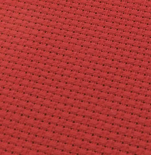 Image of 12 inch x 59 inch 14CT Counted Cotton Aida Cloth Cross Stitch Fabric (red)