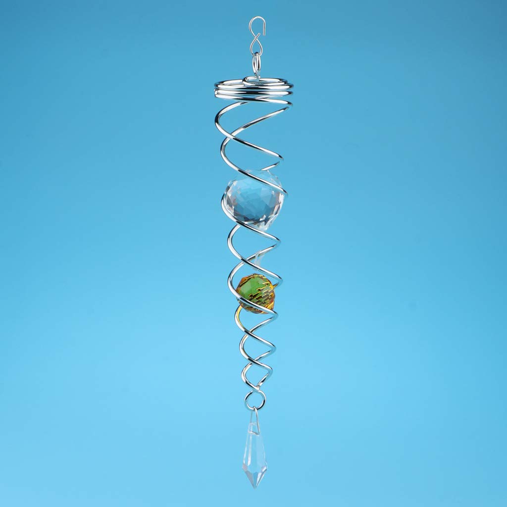 LOOM TREE® 7.5Crystal Spiral Twister Wind Twister Spinner for Indoor Outdoor Use Amber | Yard, Garden & Outdoor Living | Garden Decor | Windmills & Wind Spinners-image-20