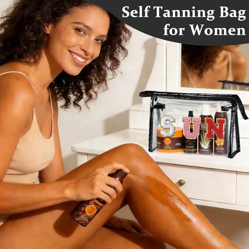 Image of COSHAYSOO Sunscreen Bag Clear Makeup Toiletry Pouch Beach Vacation Essentials for Women Teen Girls Trip Gifts Summer Pool Travel Must Have Accessories Waterproof Stuff