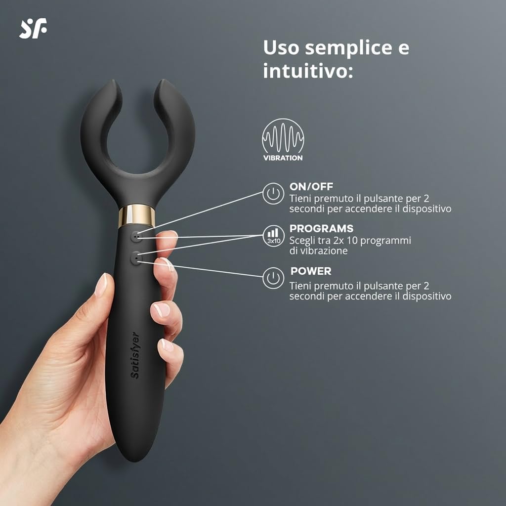 Satisfyer Endless Fun Vibratore Coppie | 33 Opzioni di Applicazione con 100 Funzioni di Vibrazione | Potente e silenzioso per Uomini e Donne | Sex Toy Dildo per la Stimolazione del Clitoride