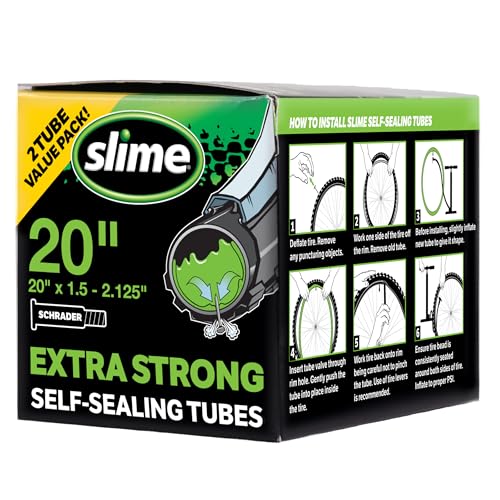 Bike Inner Tube with Slime Puncture Sealant, Extra Strong, Self Sealing, Prevent and Repair