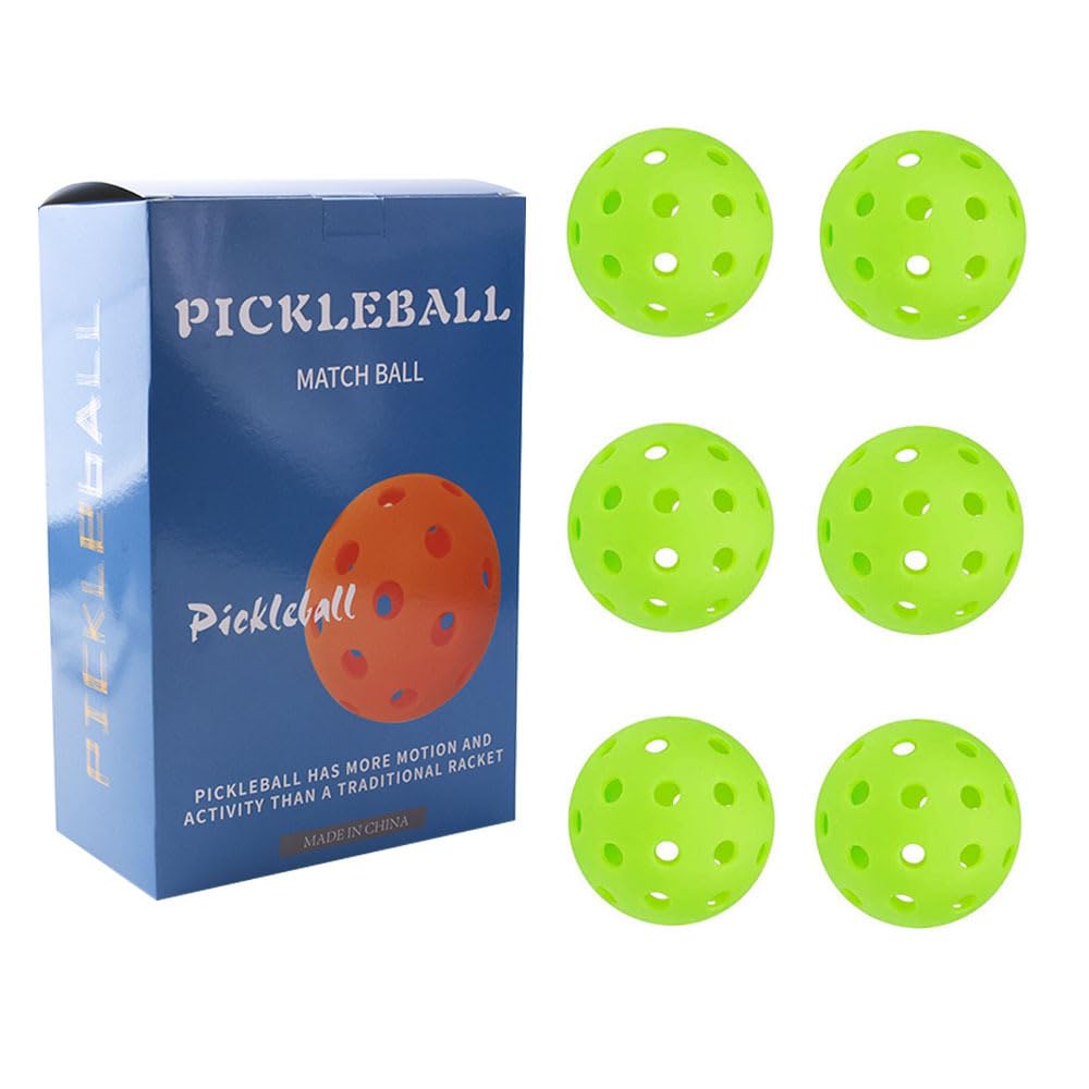 DAYONG6 Pack Pickleball Balls, High Elasticity 40 Hole Design Pickleball for Tournament Play, Outdoor Court.