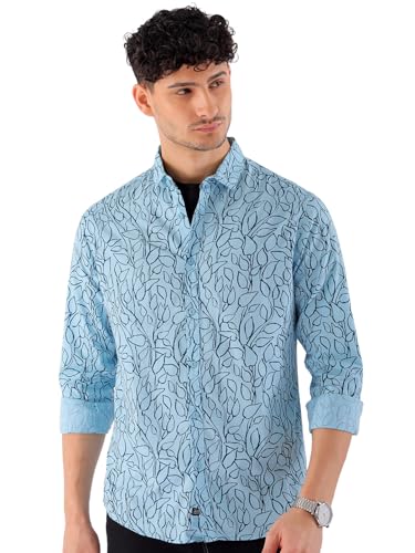 Image of The Indian Garage Co Men Cotton Regular Fit Full Sleeves Spread Collar Casual Shirt