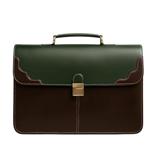The Tannery Pasta de couro de flor integral feita à mão para laptop, bolsa tiracolo para escritório, design unissex exclusivo e vintage