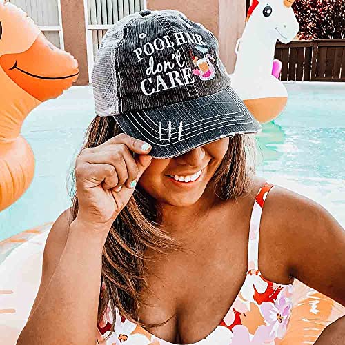 Katydid Pool Please Baseball Cap - Trucker Hat For Women - Stylish Cute Sun Hat (Gray Black) #TOP3