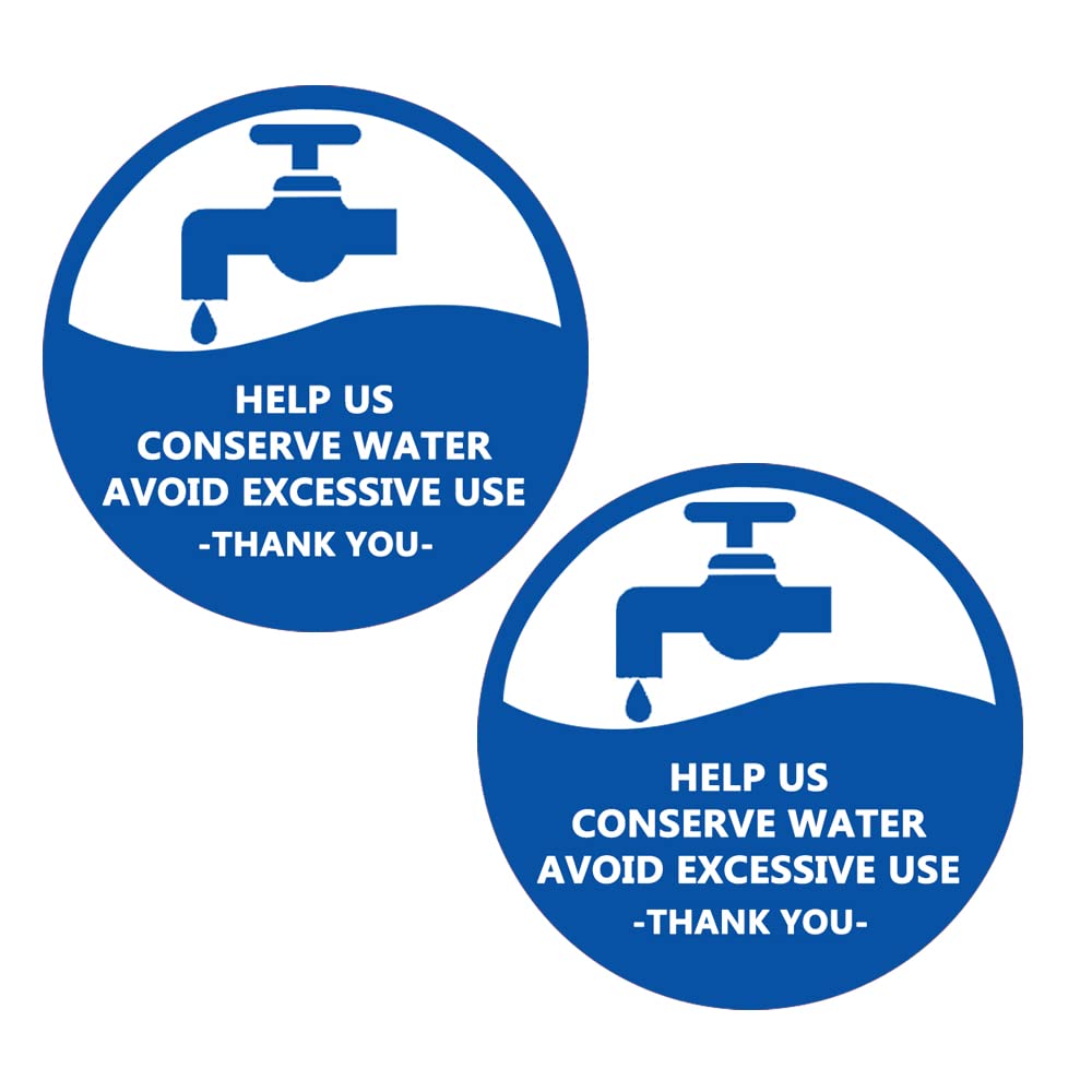 3 Inch Help us Conserve Water Avoid Excessive Use Sign Stickers,15 Pcs Per Pack