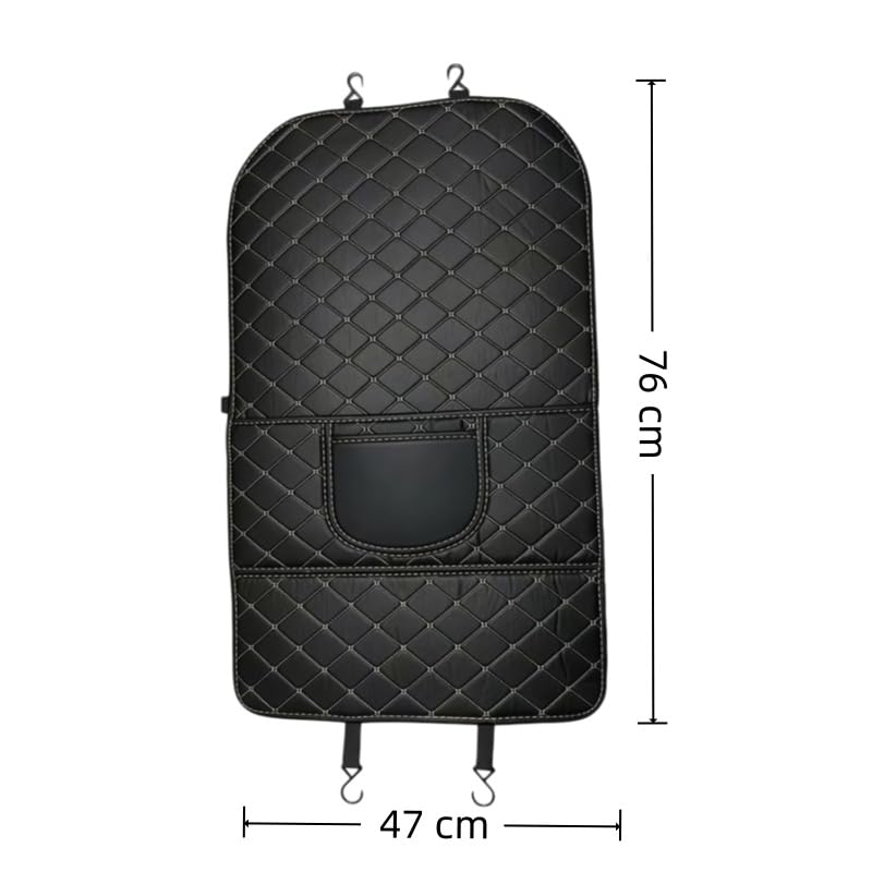 Auto Rückenlehnenschutz passend für Volvo V50 2004-2012, Wasserdicht Kunstleder Trittschutz Matte, Sitzschoner Rückseite mit Tasche, 2er Set,Black
