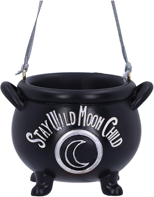 Nemesis Now Stay Wild Child Moon Hanging Ornament, Black, 6.1cm
