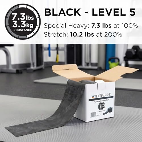 Image of THERABAND Resistance Band, 50-Yard Roll, Latex Elastic Band for Exercise, Stretching, Physical Therapy, Yoga, Pilates, Home Workouts, Cut-to-Length, Color-Coded Levels