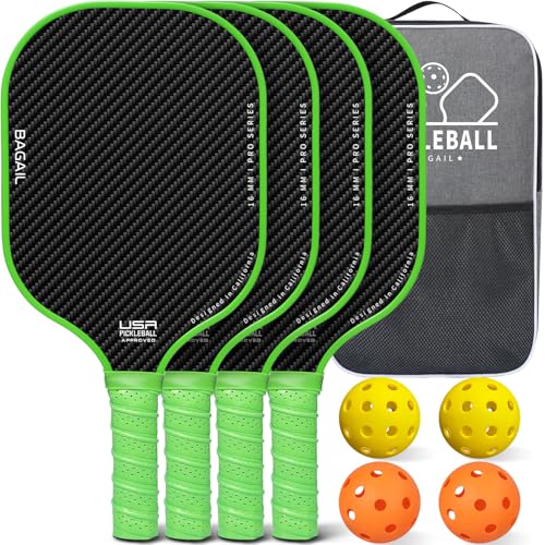 BAGAIL Pickleball Schlägerset, Pickle-Ball Schläger mit 4 Bällen, leicht – hohe...