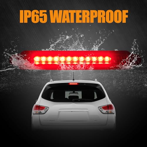 Image of Third 3rd Brake Light LED for 2005-2015 Nissan Armada, High Mount Rear Brake Lights Assembly for 2004-2010 Infiniti QX56, Waterproof Center Cab Lamp Stop Light, Red Lens
