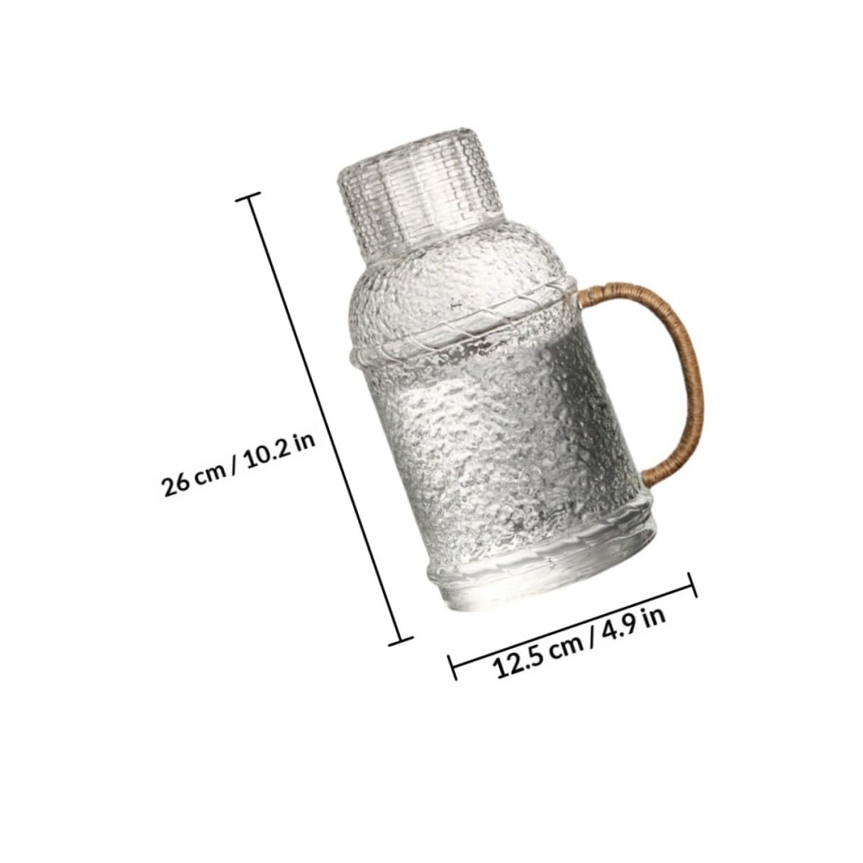 Jarra de Agua de Vidrio de 2l Diseño Martillado, Resistente al Calor y Fácil de Verter, Adecuado para Fiestas y Reuniones Hogar