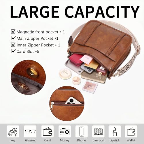 Image of AUYOCO Vegan Leather Crossbody Bags for Women Purse Shoulder Bag