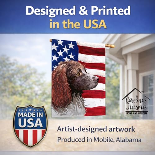 Pont-Audemer Spaniel Dog American Flag grand pavillon de maison multicolore