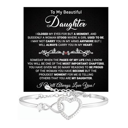 Image of To My Daughter Bracelet From Mom Or Dad With Heartfelt Message & Box Graduation Gifts For Daughter, Graduation Gift, Father Daughter Bracelet, Birthday, Christmas Gifts For Daughter