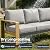 FUARTIO 5 Pieces Aluminum Patio Furniture Set, Outdoor Conversation Sets with High Backrest Sofa and Fire Pit Table for Garden and Backyard
