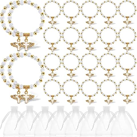 Wiedfedy 30 Pieces Angel Wing Bracelet Set Cover