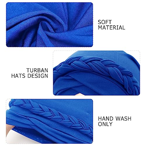 Image of DRESHOW Turban Pre-Tied Twisted Hat Thread African Head Wraps for Black Women Chemo Cancer Cap Braid Hair Cover