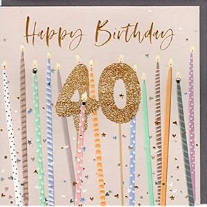Belly Button Designs hochwertige Glückwunschkarte zum runden 40. Geburtstag (goldbunt)