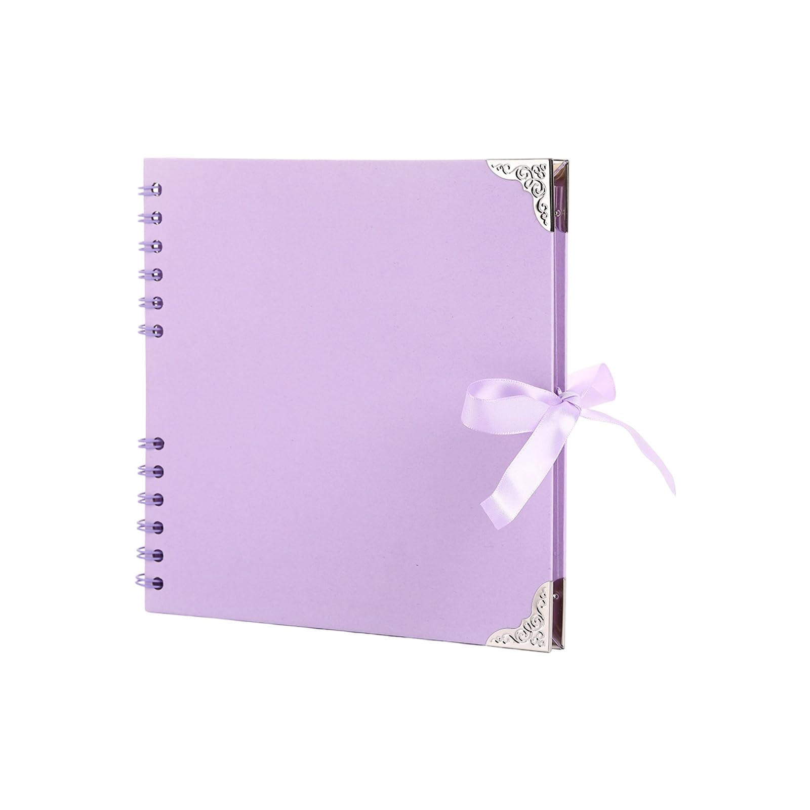 Tsophreniq Photo Album 8Inch Square Customizable Pages with Ribbon for Shower Scrapbook Album