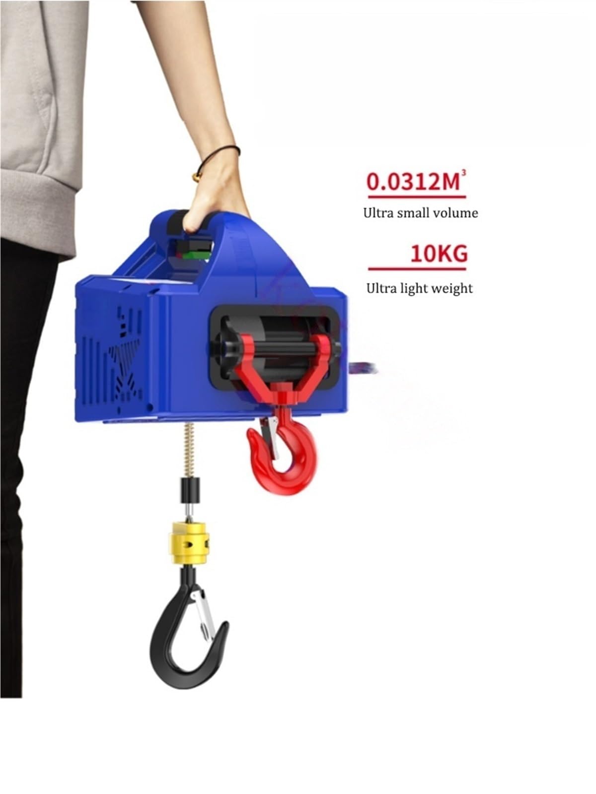 Verricelli elettrici Bandiera per Paranco Elettric 100-500kg Paranco Elettrico Portatile Verricello A Mano Blocco Di Trazione Fune Acciaio Sollevamento Traino | 200kg three in one