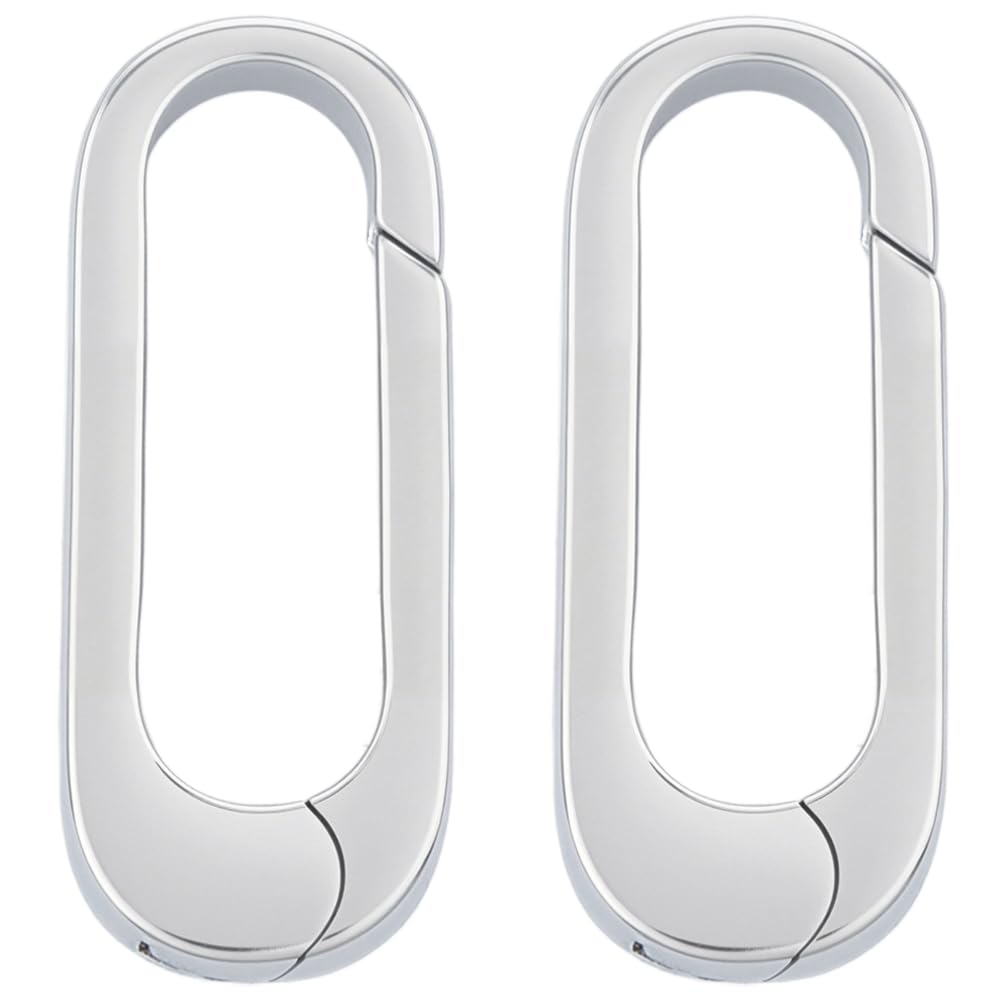 SUNNYCLUE 1 Box 2 Stück 925 Sterlingsilber Torringe Feder Ovalring Robuste Verbindungsverschlüsse Karabineröffnung Schlüsselanhängerklemme Schnappverschlüsse Clip Für Schmuckherstellung DIY Handwerk G