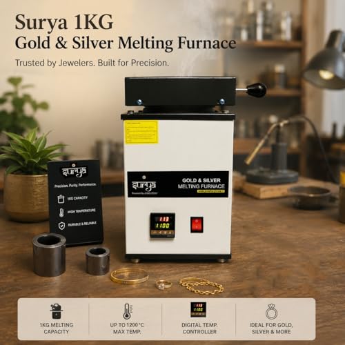 Image of Surya Melting Machine Furnace - 1Kg Capacity with MCB for Gold, Silver, Copper, Brass & Other Metals | Jewellery Making & Refining Equipment By Jeweltech