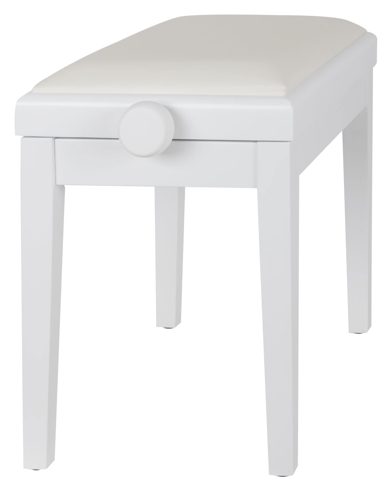 Classic Cantabile Pianobank Modell A - Polster aus Kunstleder - Höhenverstellbar von 48 bis 58 cm - 2-fache Kreuz-Mechanik - Massive Holzkonstruktion (Weiß, Weiß, matt)