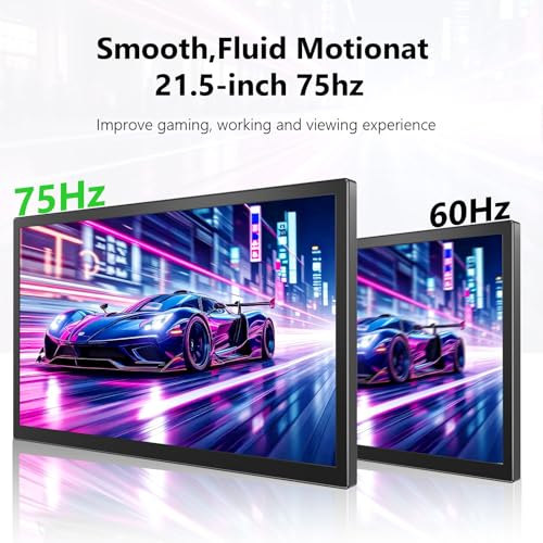 Image of 21.5inch Large Portable Monitor for Laptop, FHD 1080P 75Hz VESA Supported USB-C HDMI Extender Computer Monitor for Working Business Gaming