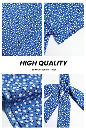 PRETTYGARDEN Women's Summer Floral Boho Maxi Dress Wrap Short Sleeve V Neck Ruffle A-Line Flowy Wedding Guest Long Dresses