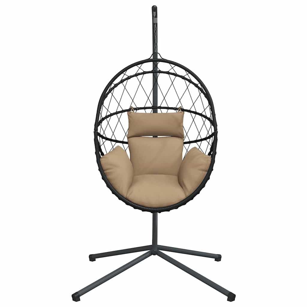 Genérico Silla Colgante Huevo con Soporte Tela y Acero Gris Taupe,Casa y jardín,Jardín,Artículos de Exterior,Balancines de jardín,Gris Topo,4007403