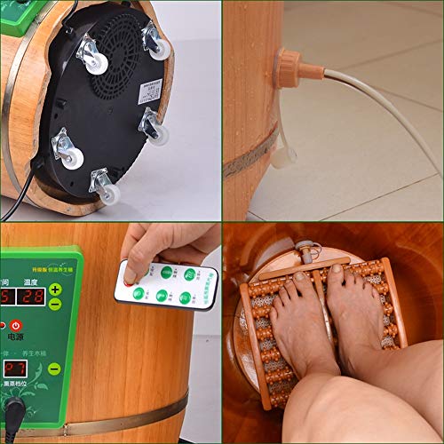 Baño de pies, con calefacción automática y temperatura constante, bañera de madera maciza para pantorrillas, alta y profunda miniatura 7