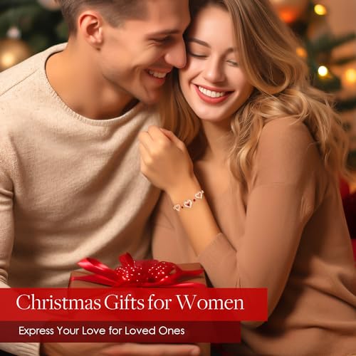 CDE Forever Love Heart Charm Link Bracelet for Women, 925 Sterling Silver Birthstone Bracelet Mother's Day Gift Anniversary Christmas Birthday Jewelry Gifts for Women Wife Her Girlfriend2