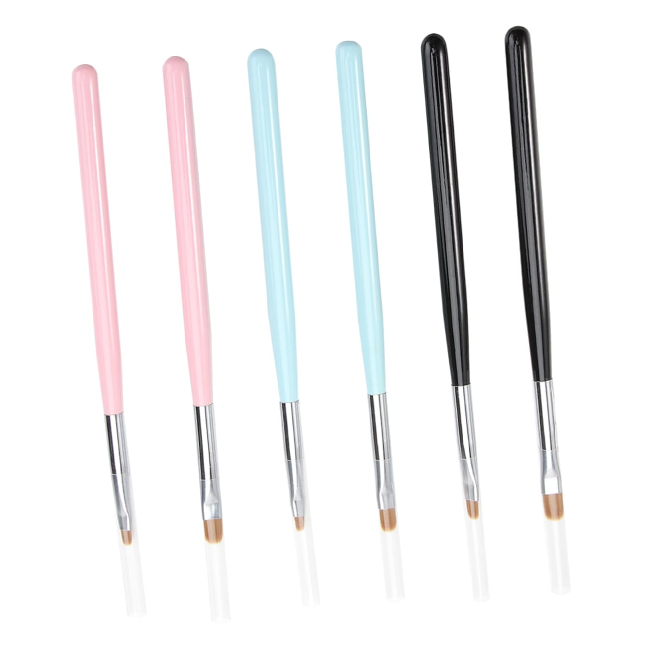 WOFASHPURET 6 Pcs Nylon Nail Art Brushes with Handle Professional Painting Dotting Tools for Salon Use Random Color Manicure Pens for Fine Nail Art Random Color