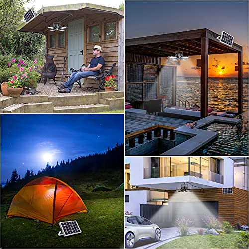 Aqonsie Solar Pendant Light Outdoor Indoor, 1000Lm 128Led Solar Shed Light, 4-Leaf 120° Adjustable Solar Motion Sensor Light With Remote & 4 Lighting Modes For Shed Gazebo Barn Garage Home #TOP1