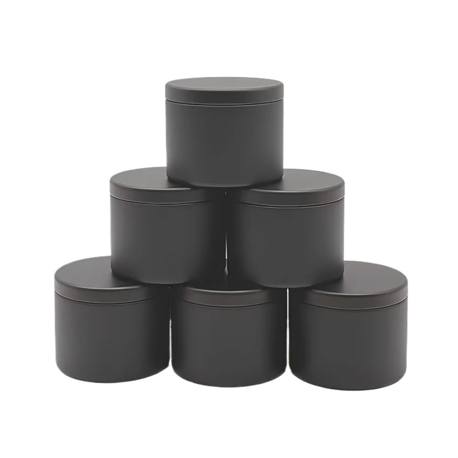 Candle Tins, 12pcs 4oz Round Iron Candle Jars with Lids, Multicolor, Empty Cosmetic Containers(Black)