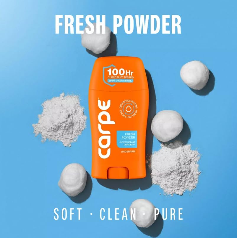 Carpe Women's 100HR Sweat & Odor Control Antiperspirant Deodorant - Fresh Powder - 1.76oz: Paraben-Free, Vegan, Cream