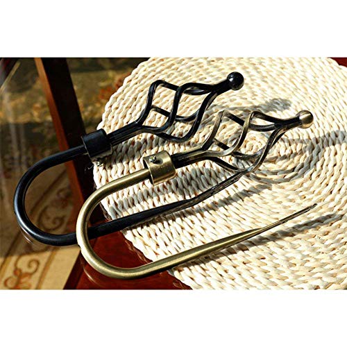 EGOERA Curtain Holdbacks, Crown Design Curtain Drapery Holdbacks Tieback, Curtain U Metal Hooks Holder, Black - Image 5